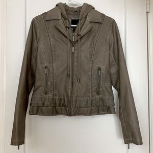 Collection B Grey Faux Leather Jacket